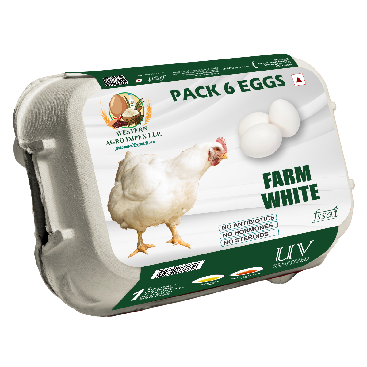 3 Tray of Farm White 6 Eggs