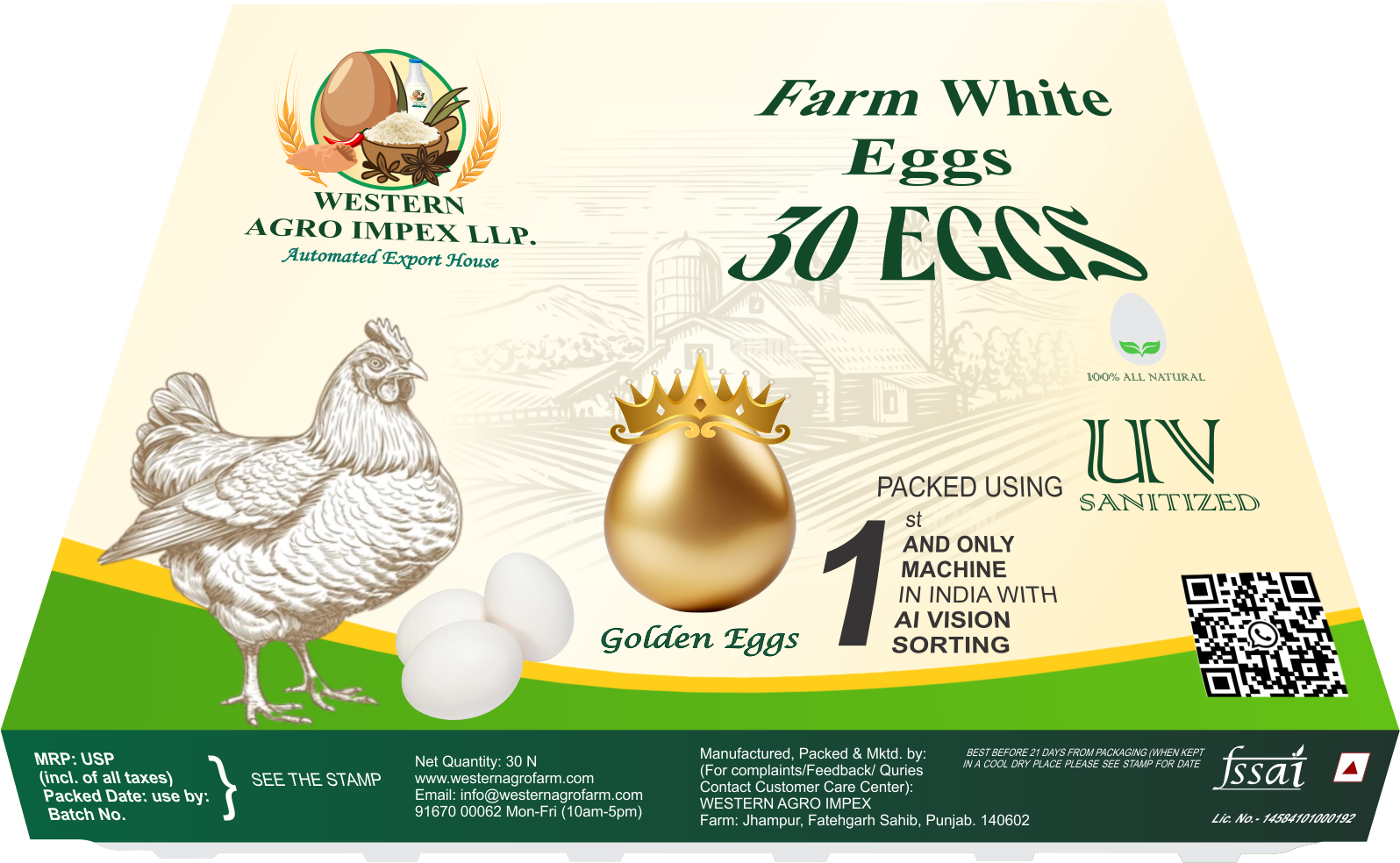 Farm White 30 Eggs